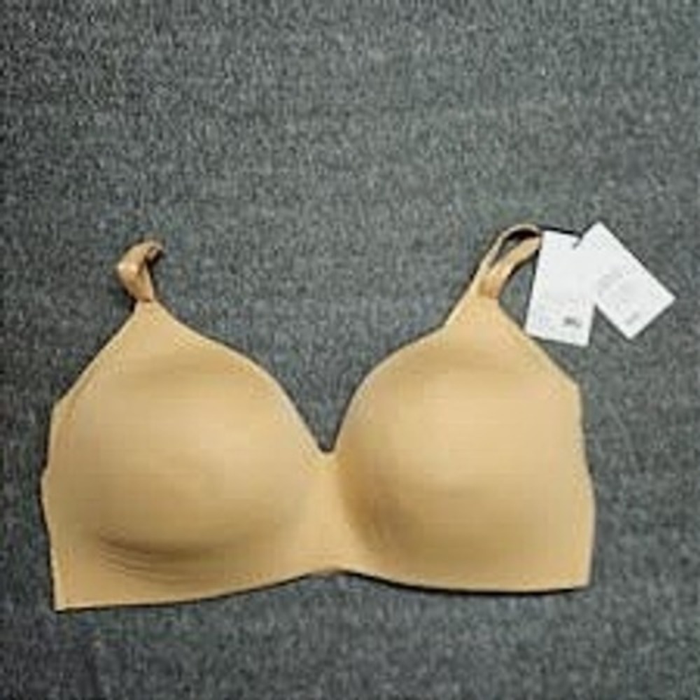 Knix WingWoman Contour Bra Women Size 8 Warm Sand Wireless Plunging NWT